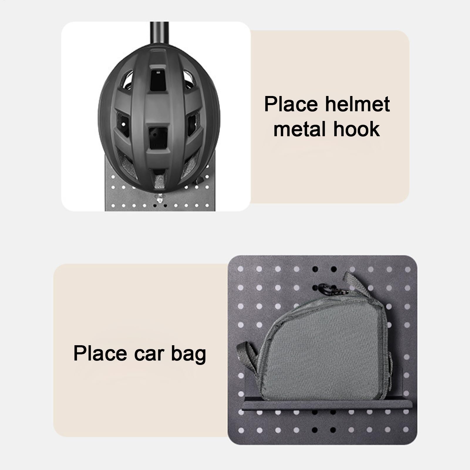 Tablica perforowana ekspozycyjna Aluminiowy organizer do przechowywania | Uchwyt ścienny na kask do garażu, warsztatu, biura, pokoju, kuchni, biurka i rękodzieła
