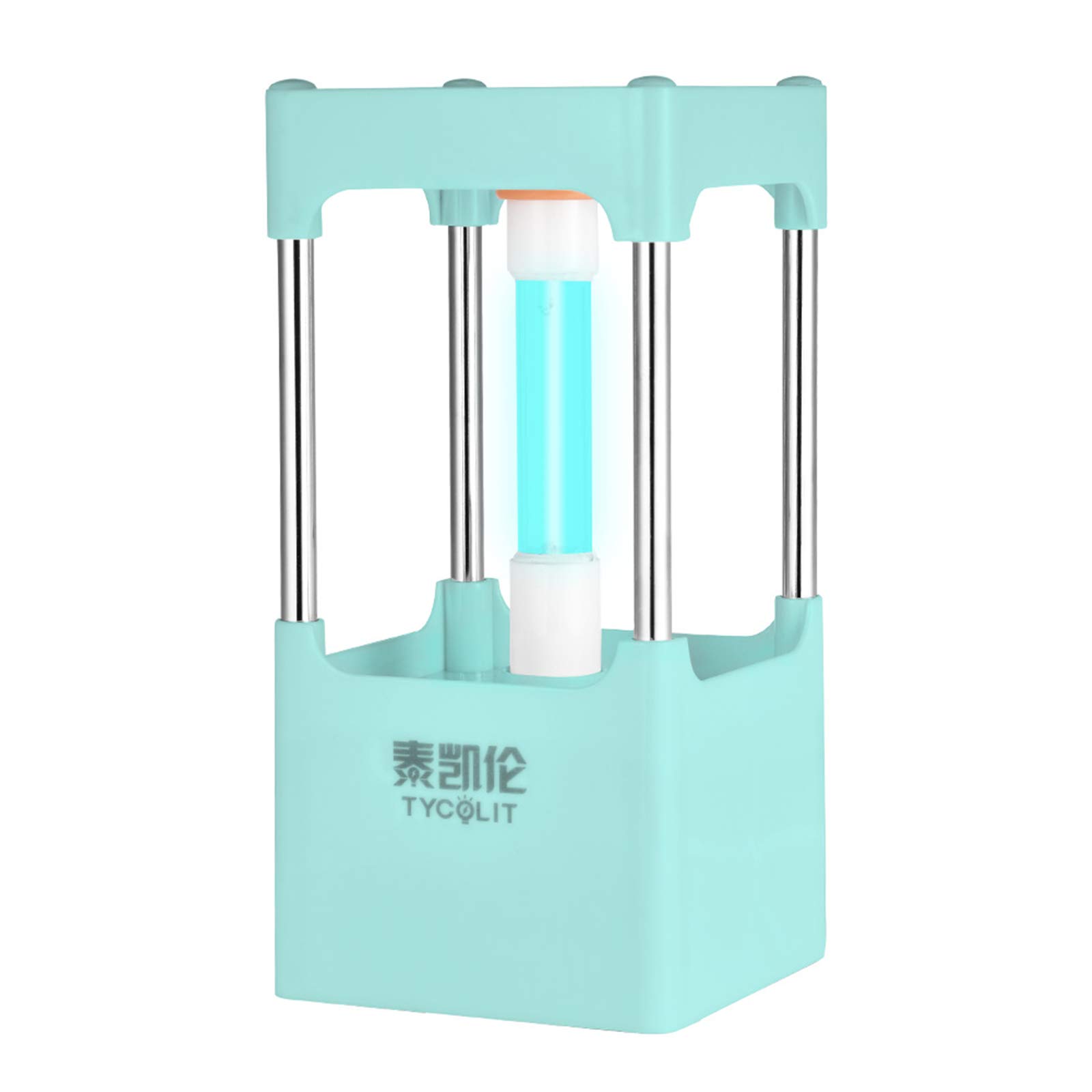 Lámpara esterilizadora UV, lámpara germicida de desinfección UVC con función de sincronización automática para el hogar, jardín de infantes, escuela, oficina,Azul,8W