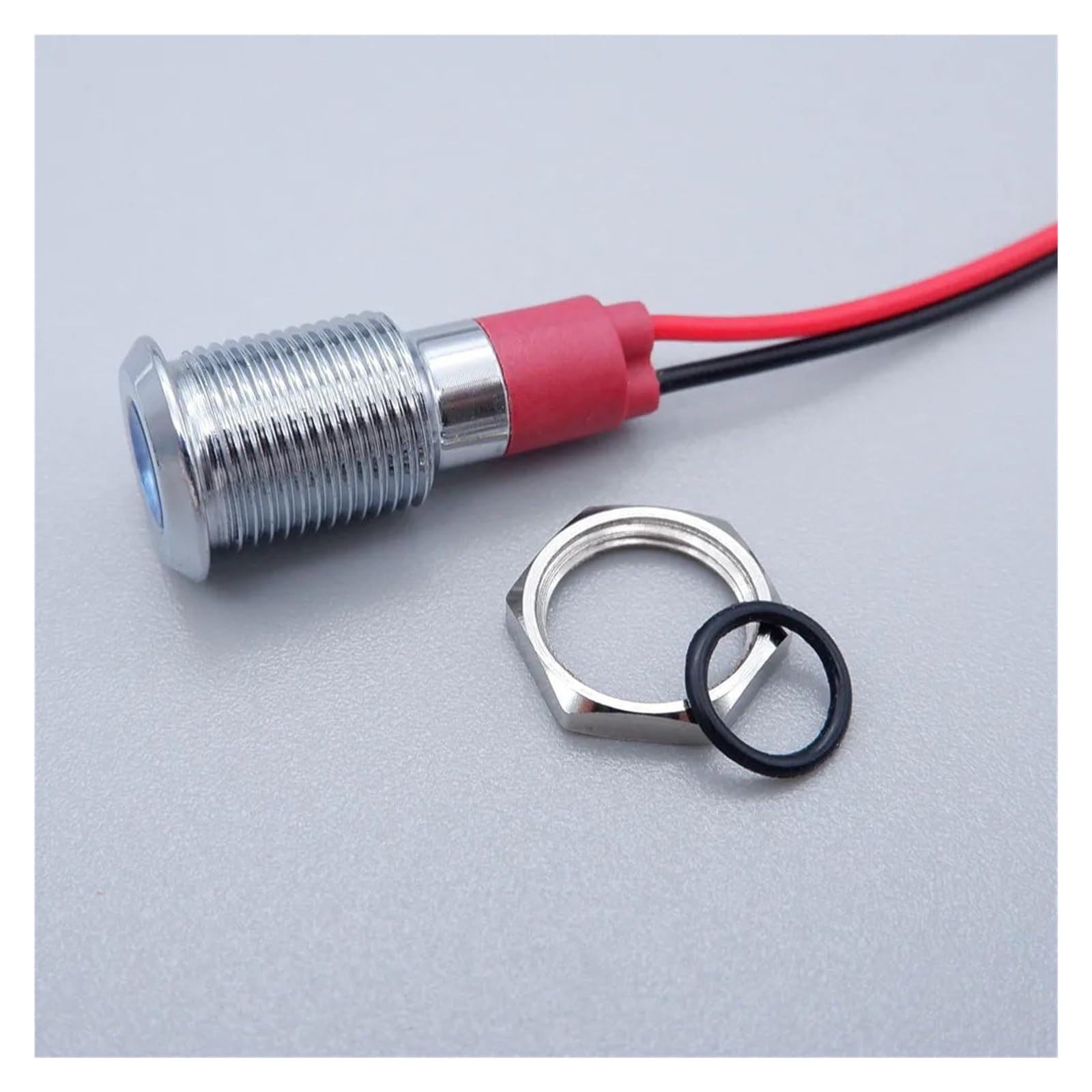 25 szt. 6/8/10/12 mm metalowa lampka ostrzegawcza LED 3 V 5 V 12 V 24 V 110 V 220 V czerwony pomarańczowy zielony niebieski z przewodem (25 szt. zielony, 8 MM_110-220 V)