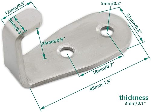 Miniatura 2 de Ganchos de acero inoxidable para colgar toallas, llaves, sombreros, ganchos de pared para cocina y baño, para interiores y exteriores, paquete de 8