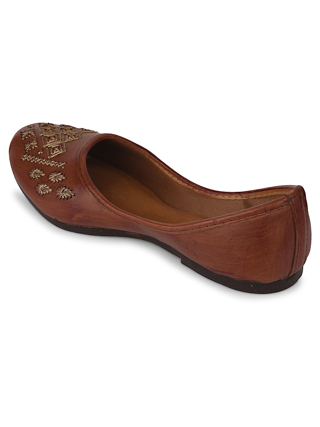desi colour Women Brown Ethnic Vegan Punjabi Jutti |UK - 5-picture-35