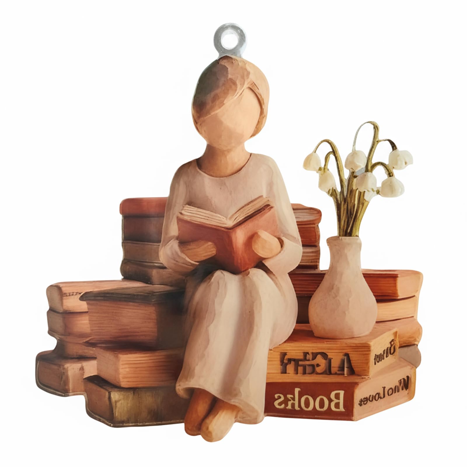 2D Just A Girl Who Loves Books Ornament Christmas Ornament for Book Lovers (D)