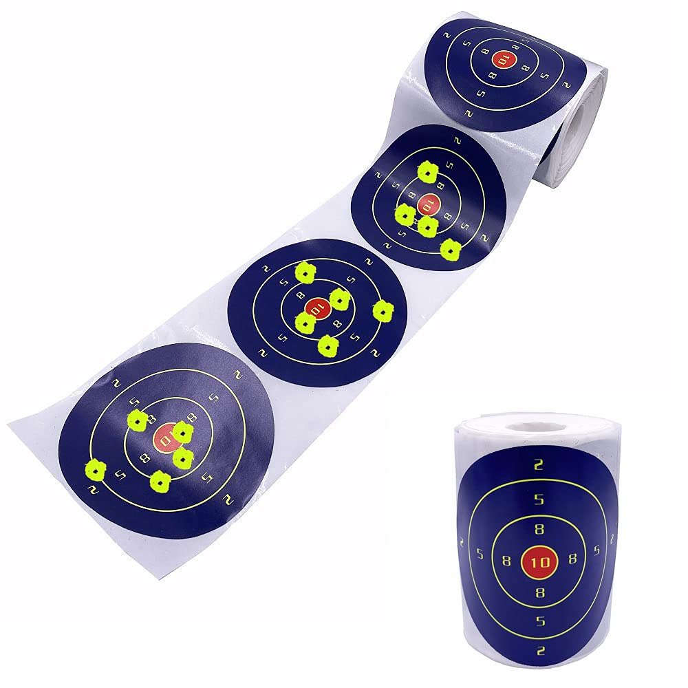 4 inch x 200 pcs Navy Blue splatter target with sharp yellow blooms shooting stickers self adhesive