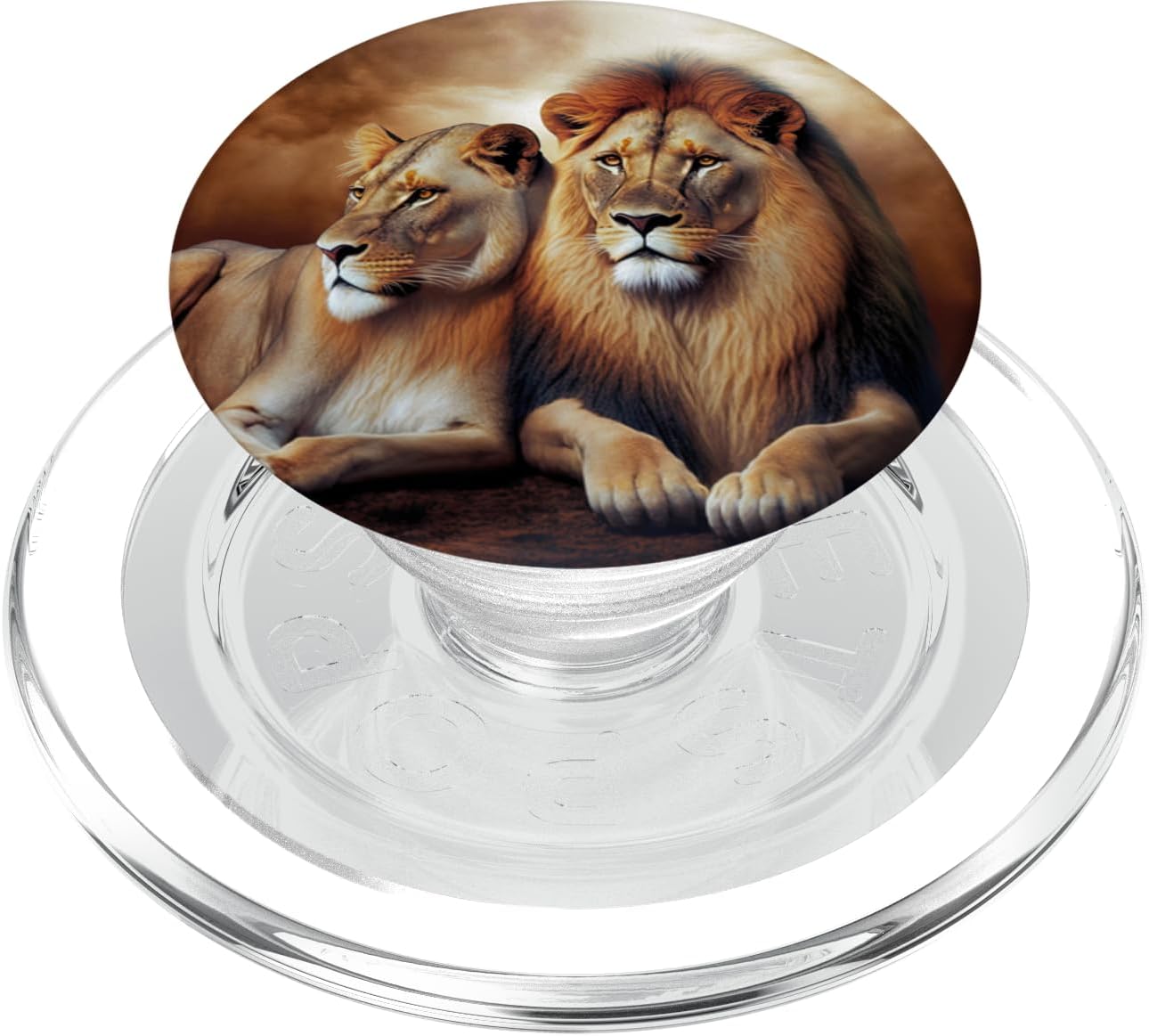 Lion and Lioness PopSockets PopWallet for MagSafe