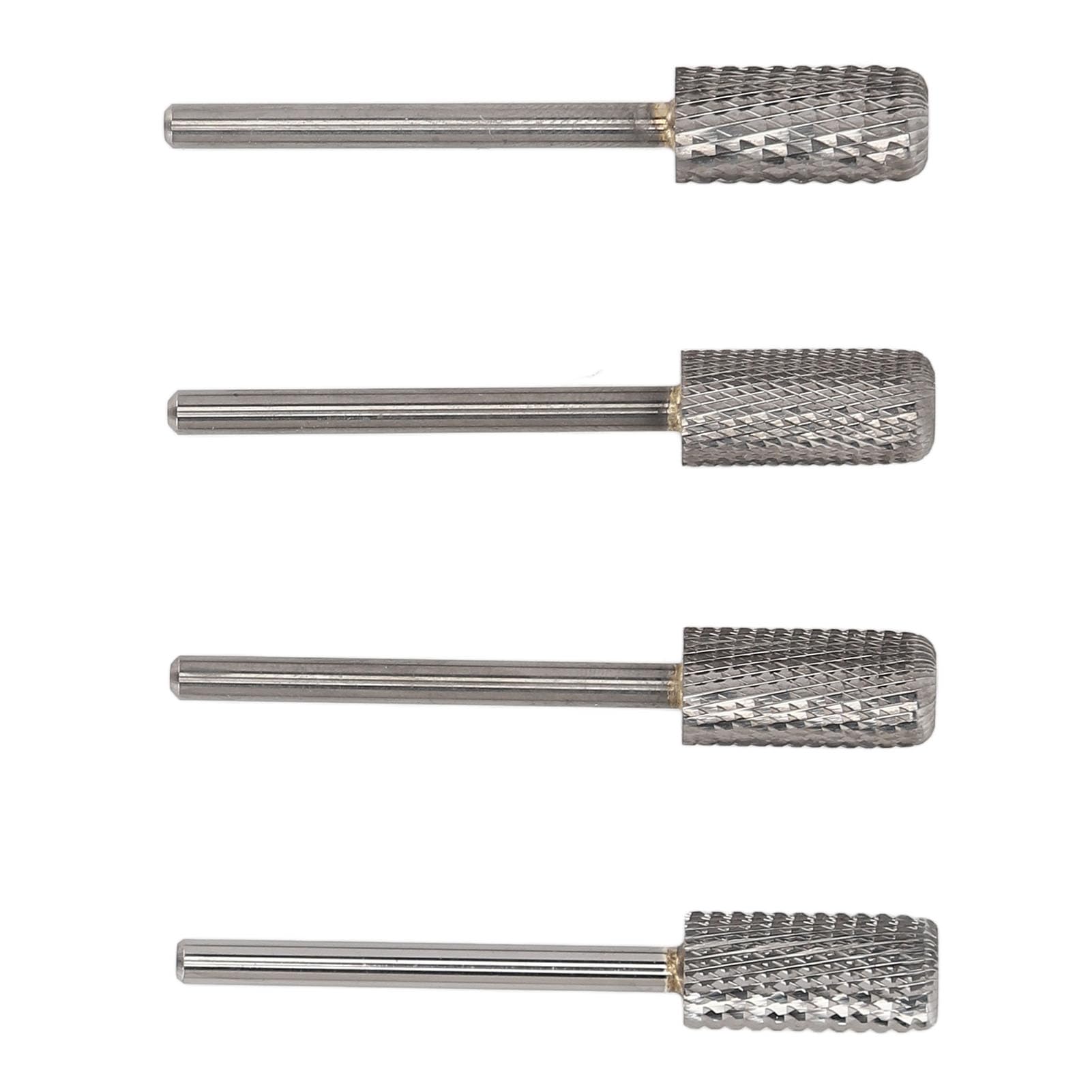 PUNTE TRAPANO IN CARBURO DI TUNGSTENO PER UNGHIE SET DI PUNTE PER MANICURE PROFESSIONALI PER ARTE DELLE UNGHIE PER USO IN SALONE A CASA 4 PZ TESTINE PER LUCIDATURA DELLE UNGHIE