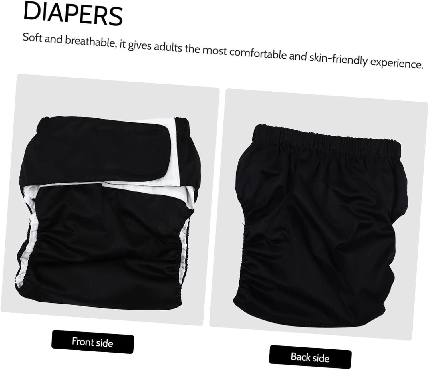 Reusable Washable Adult Cloth Diaper for Bedding Wheelchairs Black