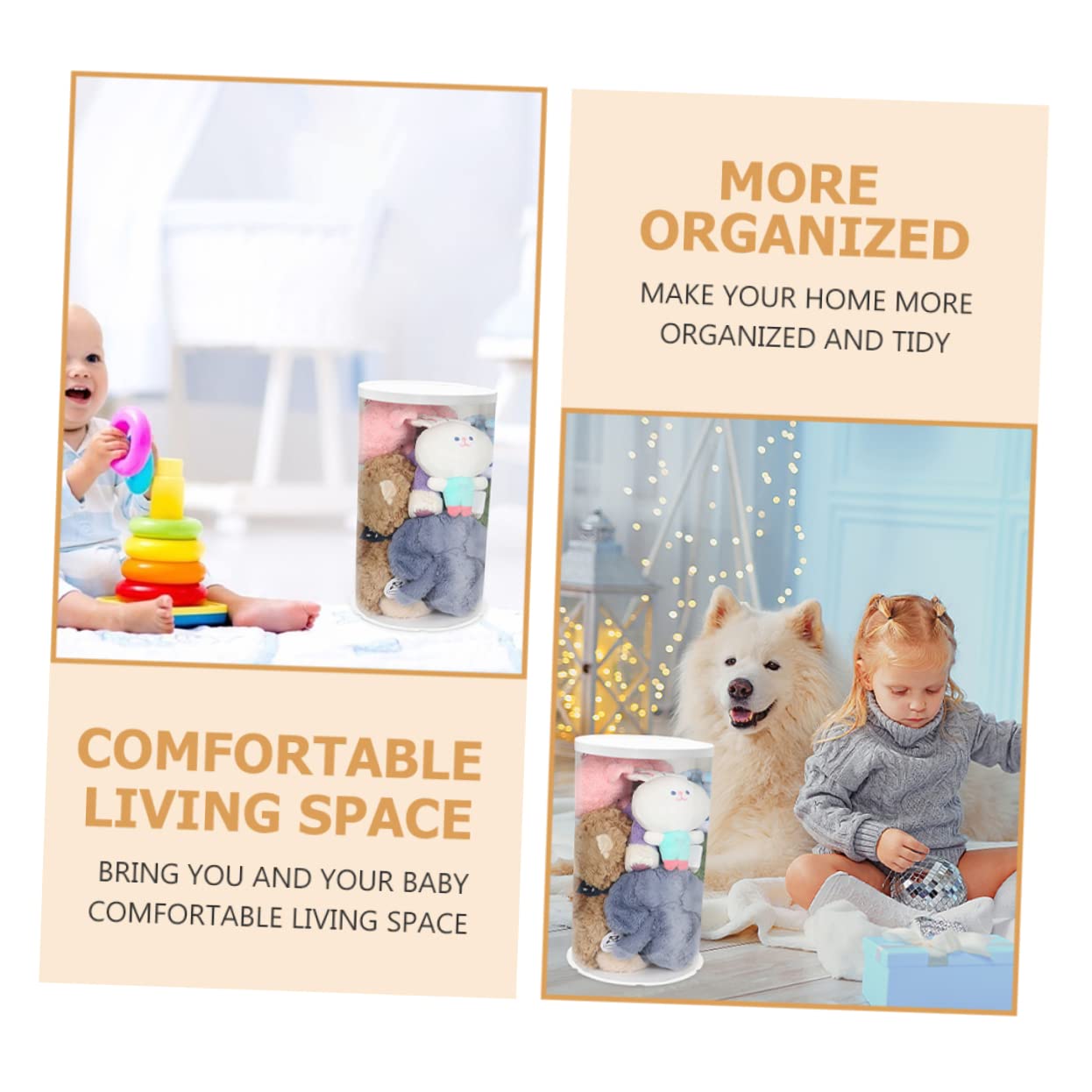 BESPORTBLE Lightweight Toy Storage Case Plastic Toys Box for Boys and Girls Bedroom Study Room