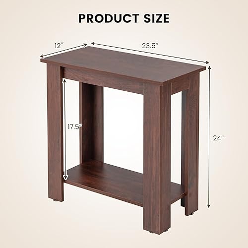 Miniatura 3 de Giantex Mesita de noche con estante, mesa de teléfono, mesita de noche, mesita de noche, sofá para sala de estar, dormitorio, mesa auxiliar alta