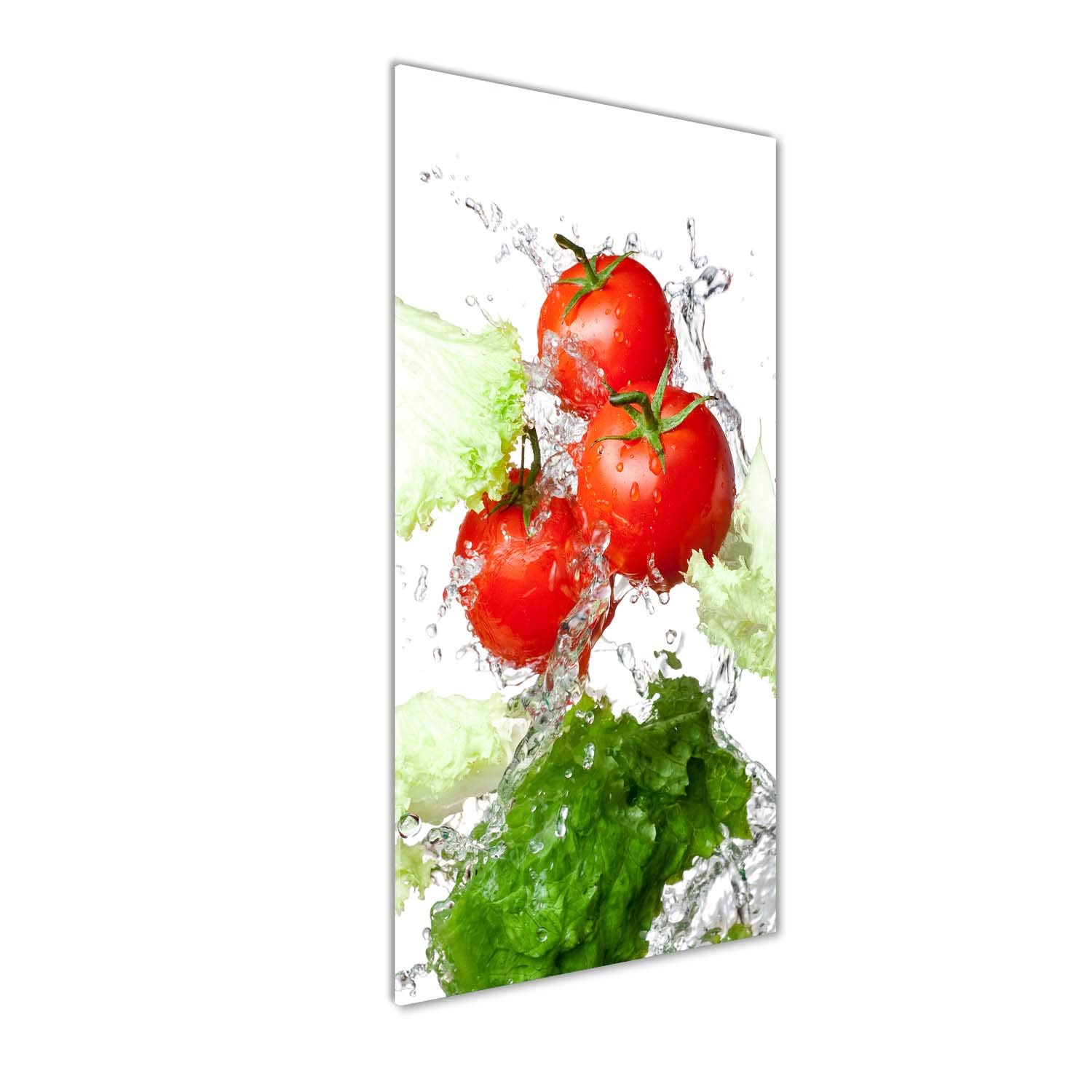Décoration murale peinture sur verre trempé 50x125cm tomates rouge