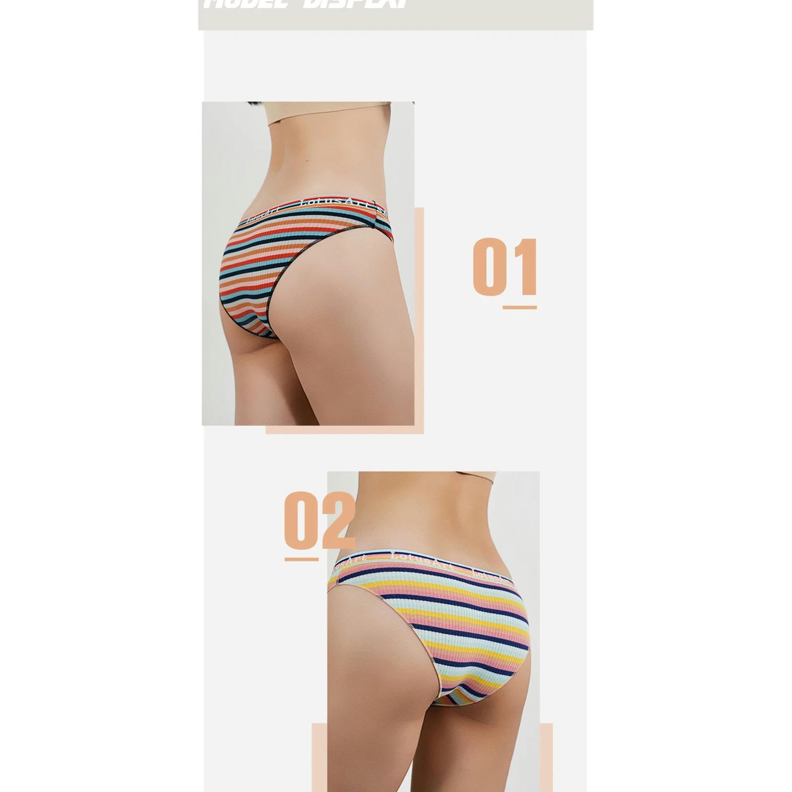bielizna damska 5 sztuk damskie seksowne bawełniane majtki w paski damskie niski stan miękkie majtki plus size bielizna bielizna damskie rajstopy fioletowe 5 szt. - L (50-60 kg)