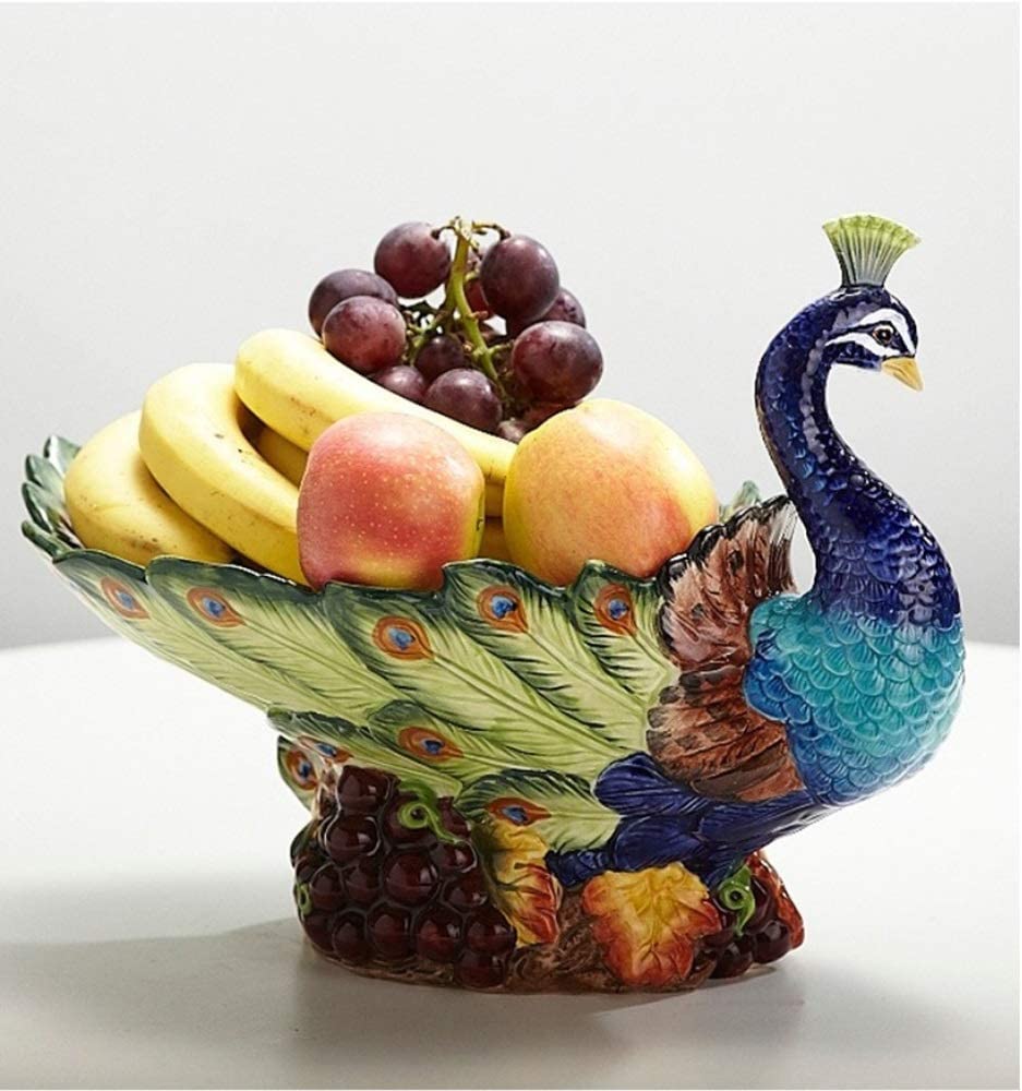 Ciotola Portafrutta A Forma Di Pavone In Metallo - Vassolo Decorativo Per Caramelle E Dessert - 5