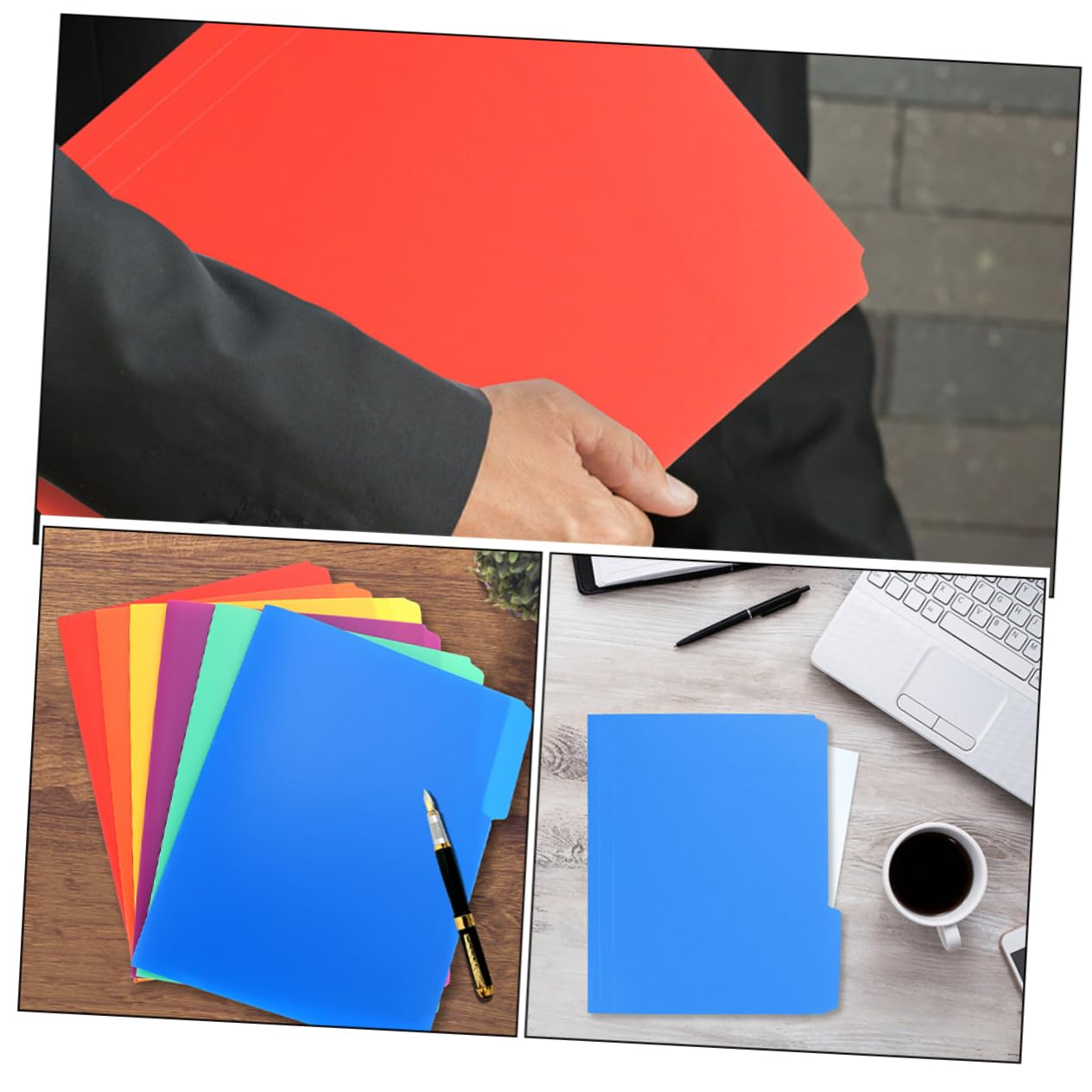 Cartellina Portadocumenti Manila A4, 18 Pezzi, Plastica Resistente, Ampia Capacità, per Organizzare Documenti a Scuola nei Progetti Scolastici