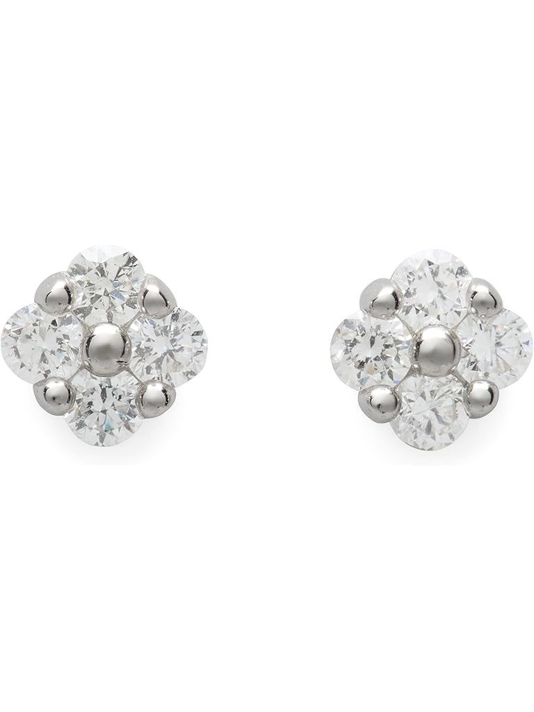 Silver Kate Spade New York Fine Jewerly Flower Diamond Studs
