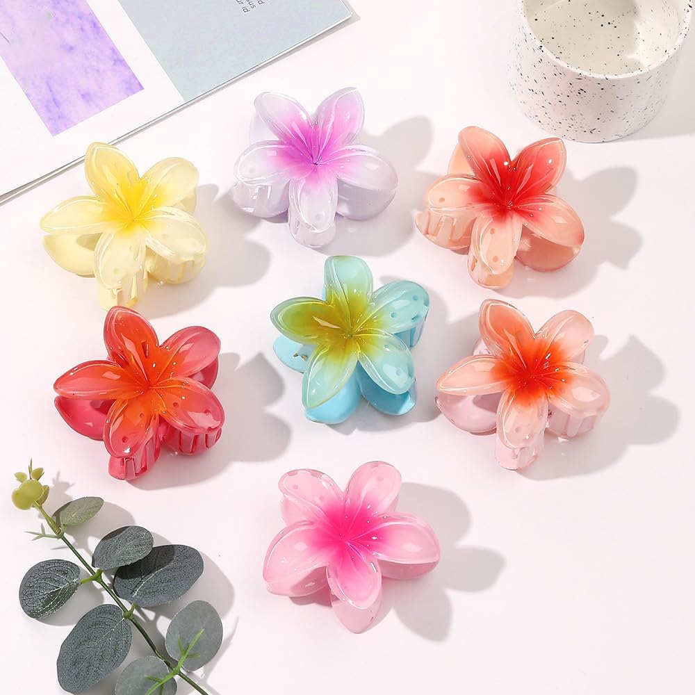 TTPSRY 10 Pcs Flower Hair Clip Nonslip Flower Claw Clips Strong Hold Hawaiian Claw Clip for Medium Thick Hair Hair Claw Clips for Women and Girls - Image 3