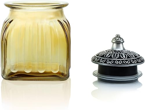 Miniatura 24 de SOCOSY Tarro de cristal transparente vintage para dulces con tapa, tarro de nueces, caja de joyería, tarros de dulces de boda, tarros de bufé