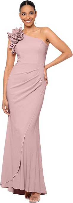 green emerald velvet dress Xscape Evenings Off the Shoulder Taffeta Evening Gown 6416X