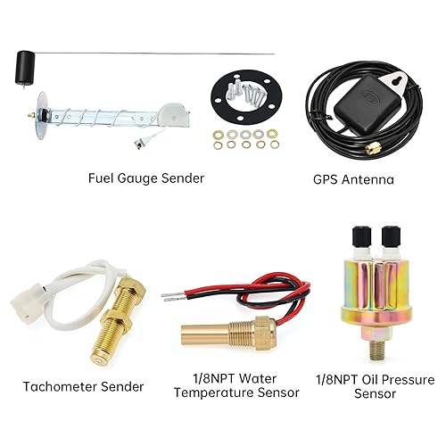 Miniatura 6 de ARTILAURA Juego de medidor 6 - Velocímetro GPS, tacómetro, medidor de combustible, medidor de temperatura del agua, medidor de presión de aceite,