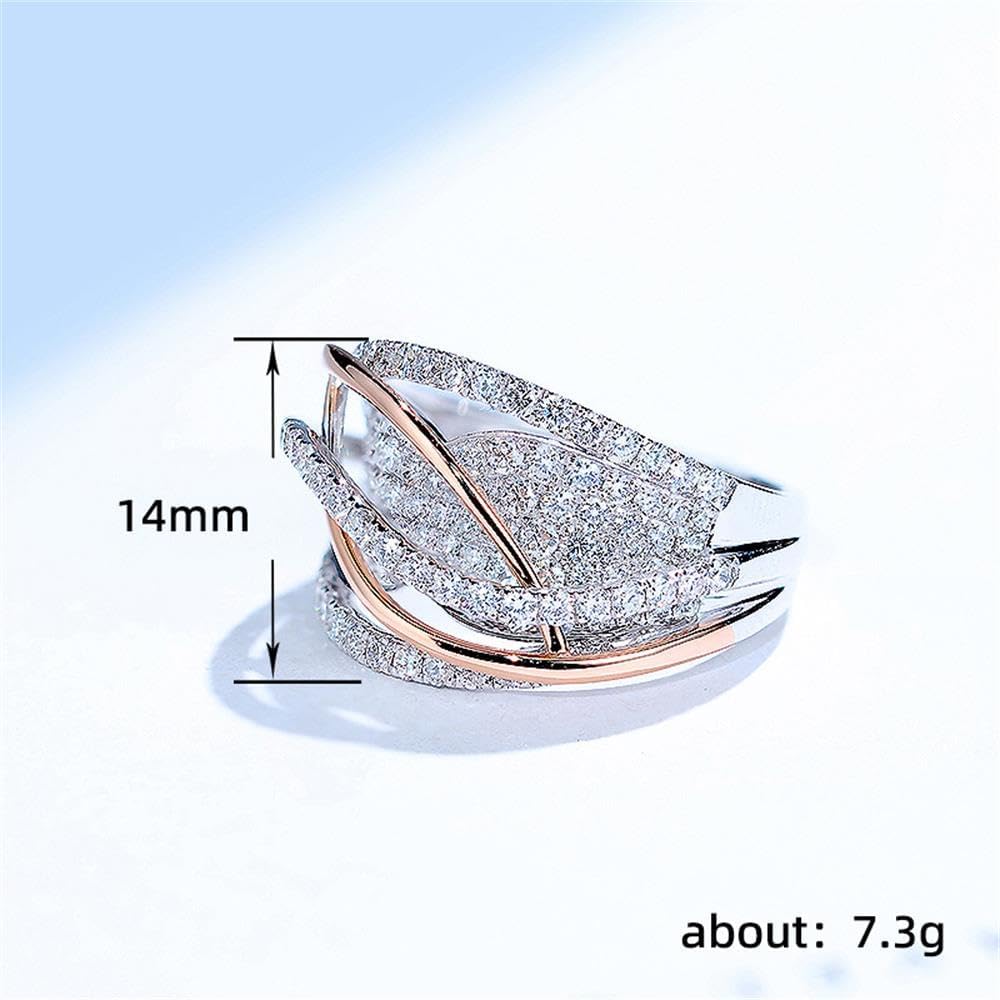 RKKOJJO 925 Sterling Silver Rings Cubic Zirconia Ring Diamond Ring Engagement Ring Wedding Band Rings for Women - Image 6