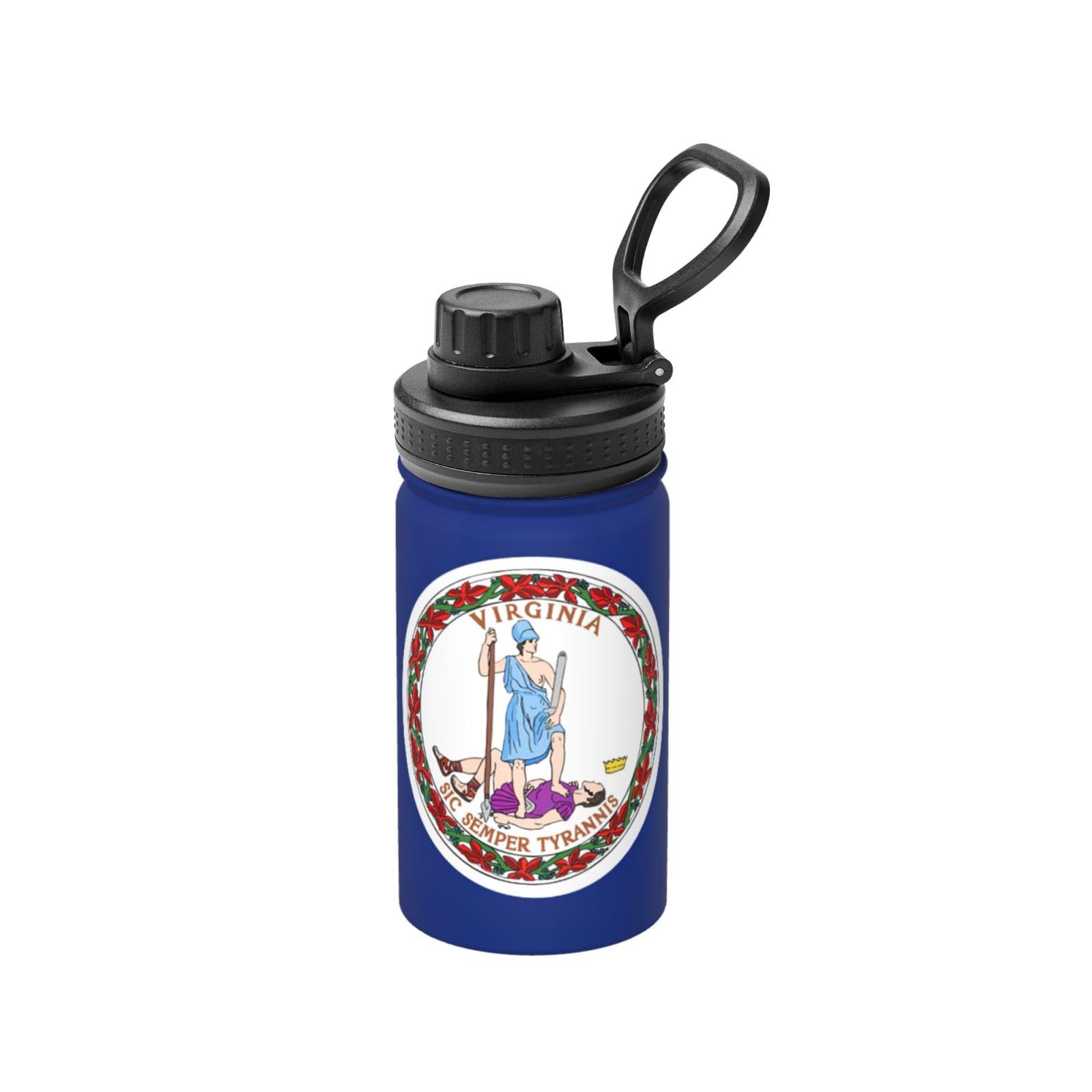 Bottiglia d'acqua spaziale con stampa bandiera della Virginia, 350 ml, in acciaio inox, borraccia termica per lo sport, per la scuola e le attività all'aperto