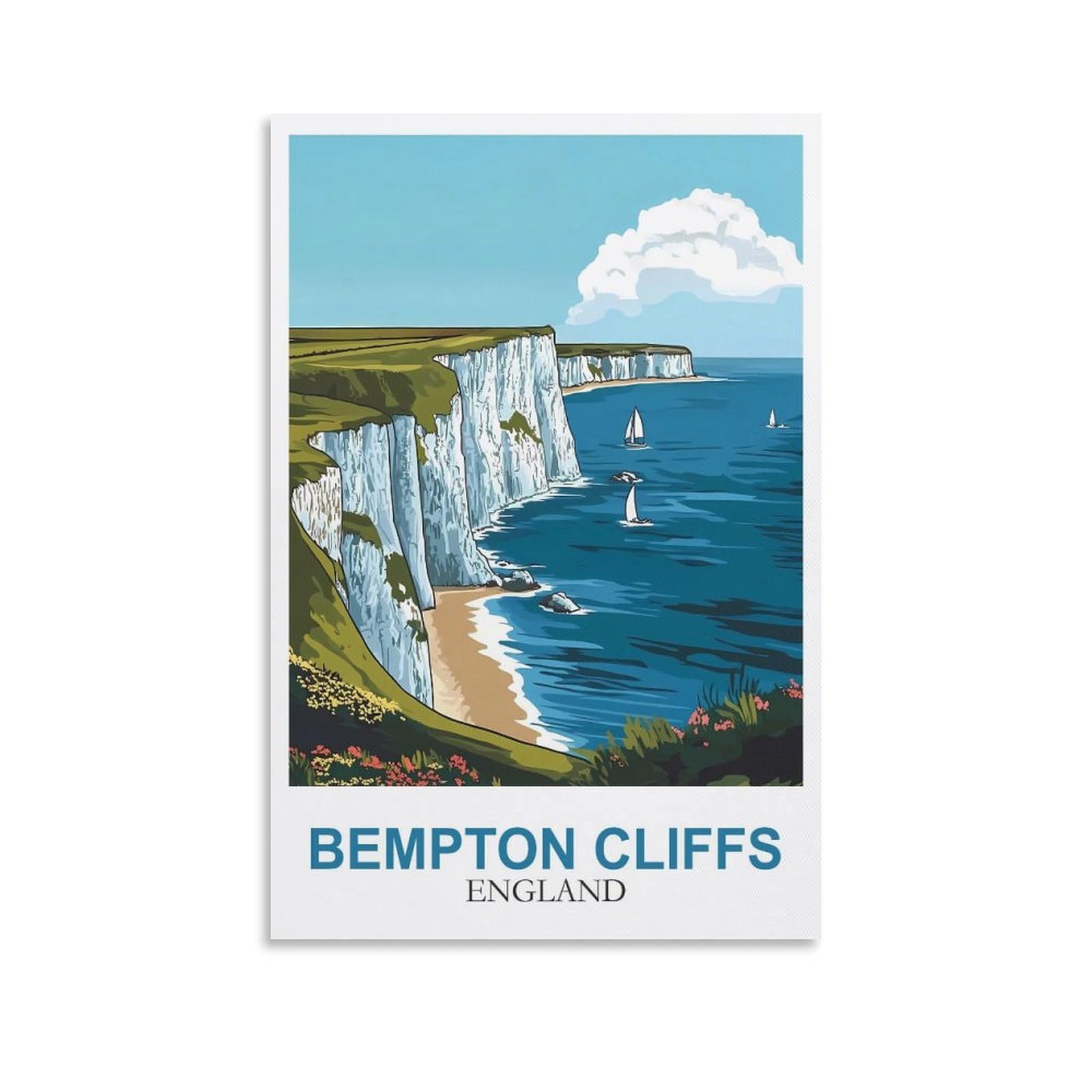 EZMLFA 5D Diamond Art Kits for Beginner,Bempton Cliffs England,Beginners,DIY Full Round Drill Diamond Dot Gem Art Kits for Adults,Crafts for Decor 40x40cm