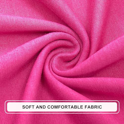 STYLEWORD Women's 2026 Casual Summer Tank Dress Crewneck High Waist Beach Sundress Midi Dresses with Pockets(Hot Pink,XXL) — view 6