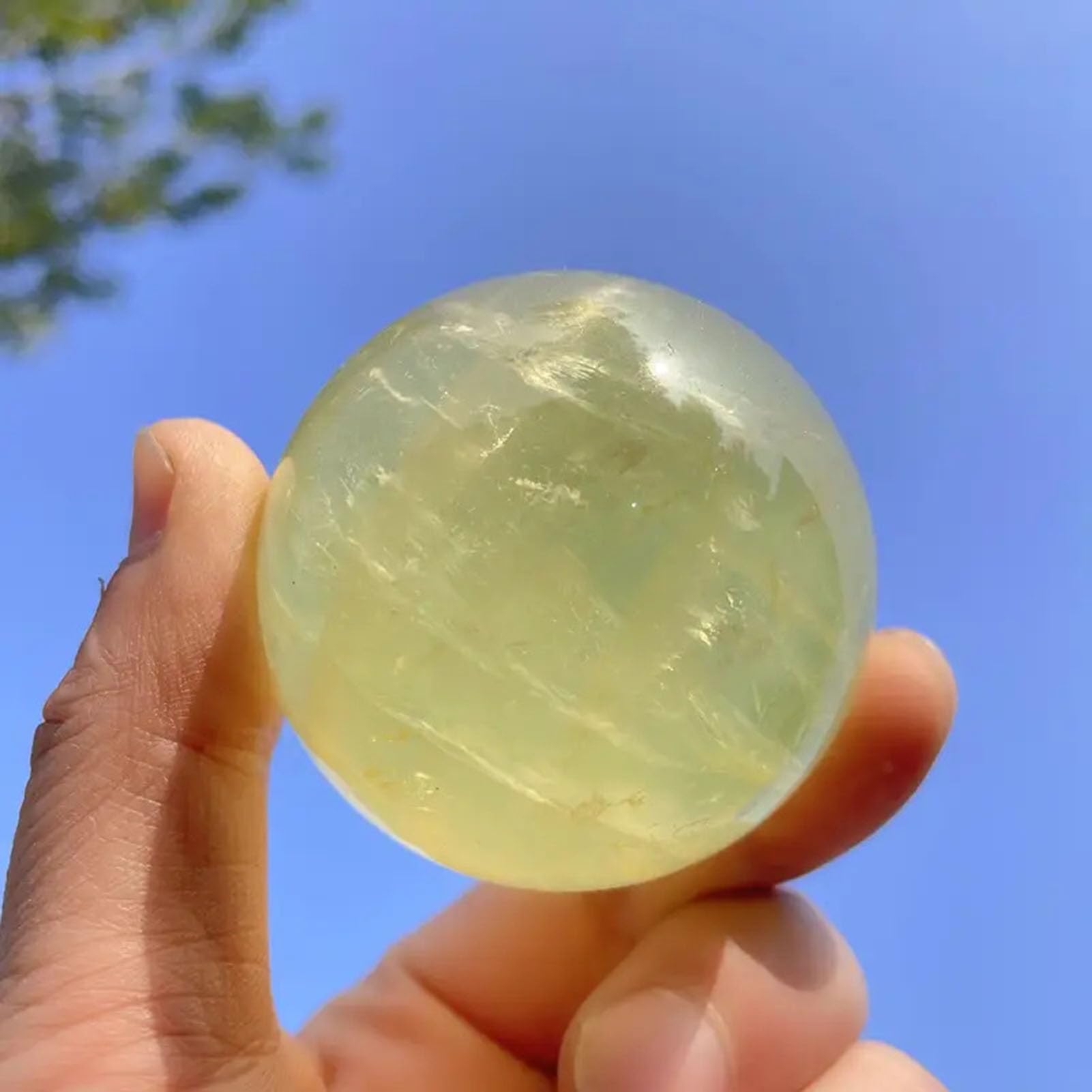 Sfera di citrino Cristalli curativi Pietre preziose Naturali Sfera di Cristallo Chakra per Decorazioni per casa, aromaterapia, Feng Shui e guarigione con Cristalli per divinazione,40MM