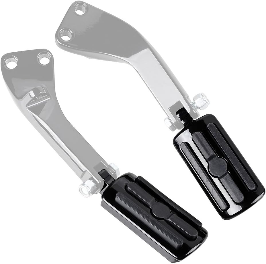 Astra Depot Rear Passenger Foot Pegs Rest Pedal Footpeg Mount Compatible with Harley HD Motorcycle (Rubber Line FootPeg, Black)