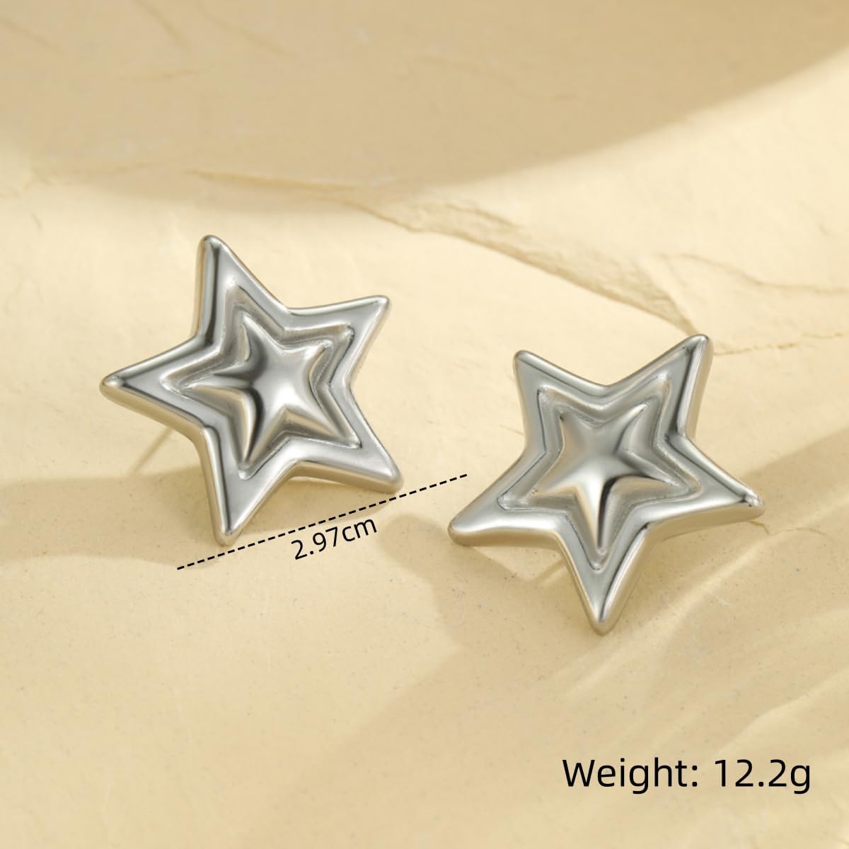 Minimalist Star Statement Stud Earrings for Women Stainless Steel lucky Stars Studs Earring Fashion Birthday Jewelry - Image 4