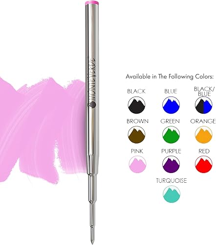 Vista 33 de Monteverde USA Recambio de bolígrafo para adaptarse a bolígrafos Montblanc, punta media, rollo suave, azul/negro (paquete de 2) (M132BB)