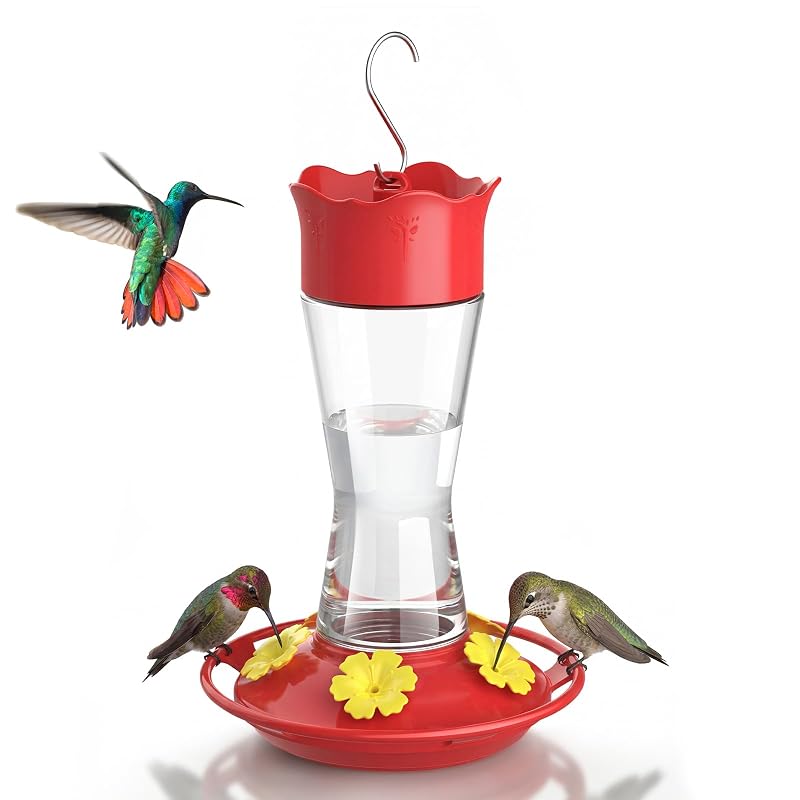 Comedouro de vidro para beija-flores Kingsyard com barreira para formigas e poleiro 360°, 300 mL, 1 unidade