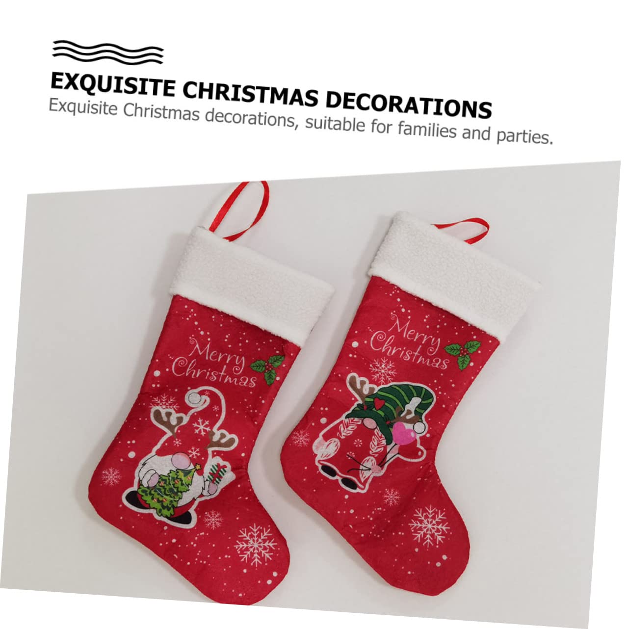 Cabilock 6 Set Sacchetto Calza Di Natale Peluche Decorazione Uomo Calza Natale Personalizzata Decorazioni Natalizie Per Albero Ciondolo Calzino Vecchio Senza Volto Rosso 2 Pezzi * 6