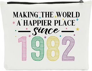 41st Birthday Gifts for Women-Making The World A Better Place Since 1982, 41 Years Old Makeup Bag Birthday for Friend, Mom, Sister, Wife, Aunt, Coworker, Thanksgiving Gifts for Her Travel Toiletry Bag