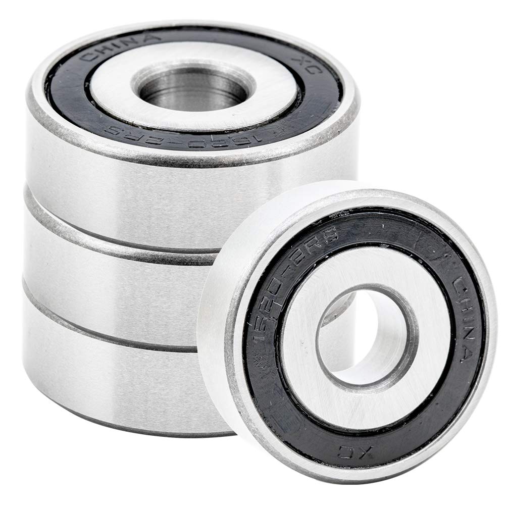 [4-Pack] 1620-2RS - Deep Groove Radial Ball Bearing 7/16 in x 1-3/8 in x 7/16 in (ID x OD x Width) Double Rubber Seal