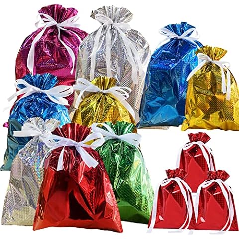 12 Pack Solid Colour Foil Gift Bags Cover