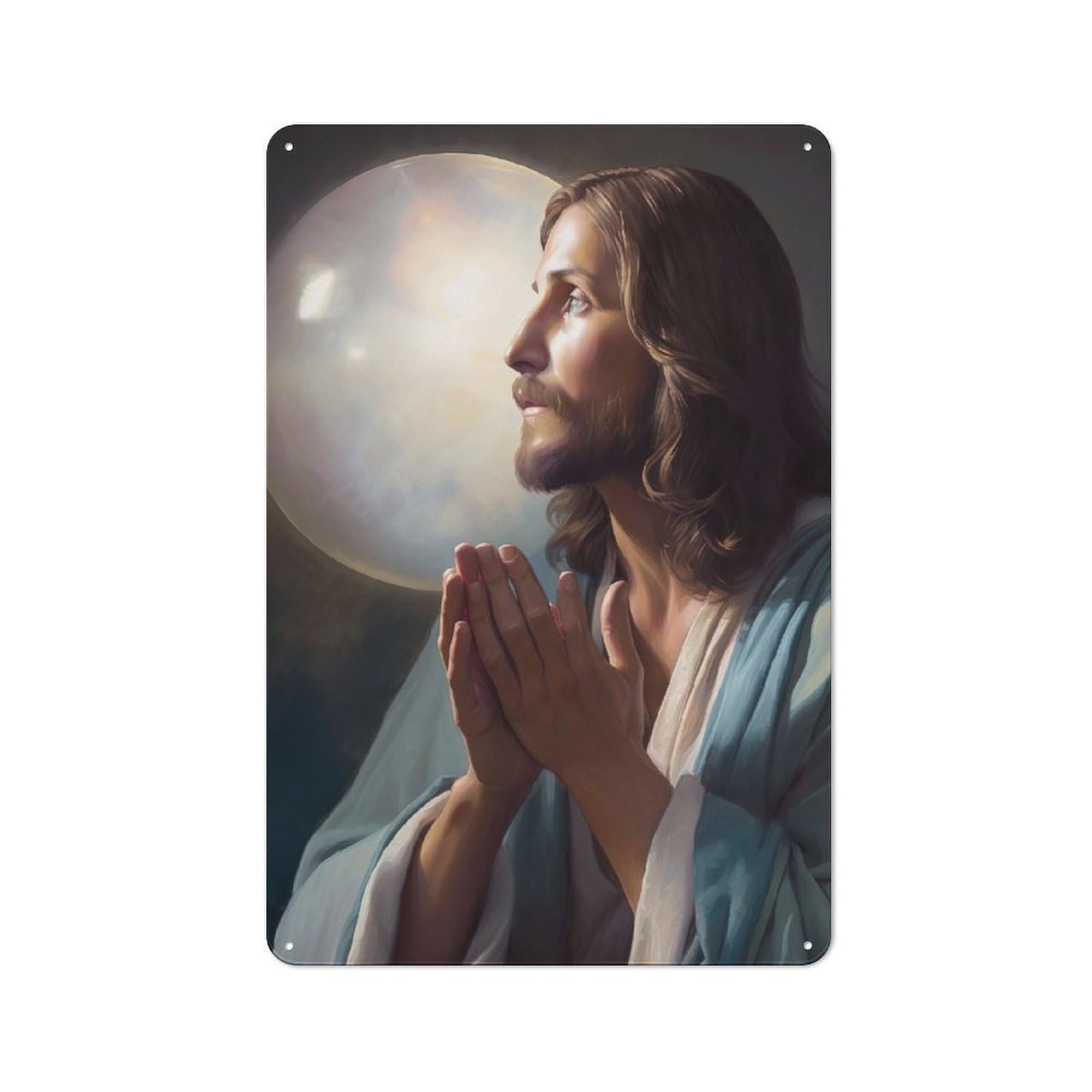 Jesus Christ Christian Printed Tin Plaque, Clean Printed Wall Decor for Breakfast Nook, Kitchen Wall And Home Cafe, 30x20cm