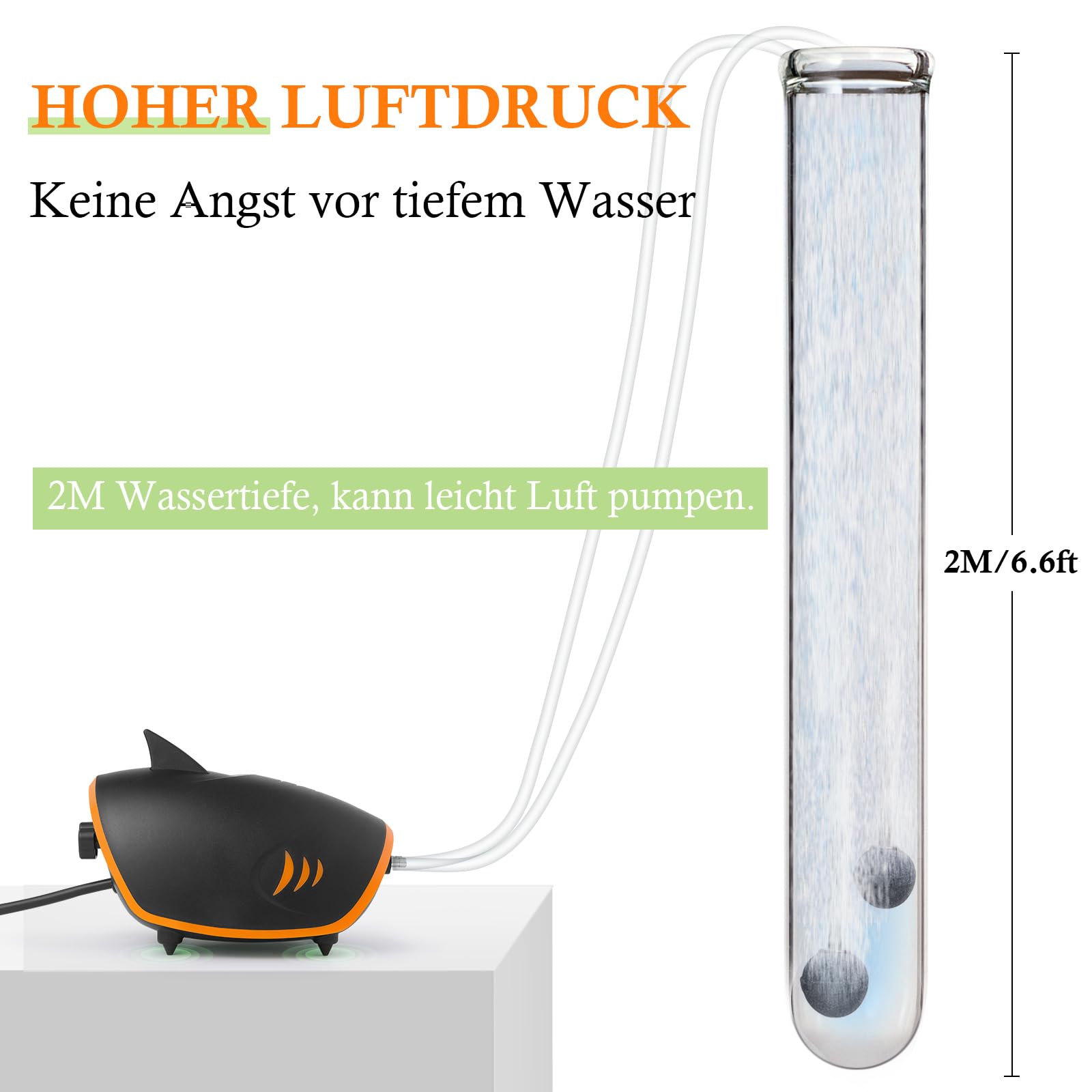 FEDOUR 3W 4W 5W 7W Leistungsstarke Aquarium Luftpumpe, 2-ausgänge Leise Aquarium Sauerstoffpumpe, Einstellbare Aquarium Belüfter Pumpe mit Allem Zubehör, für 1-700L Fish Tank