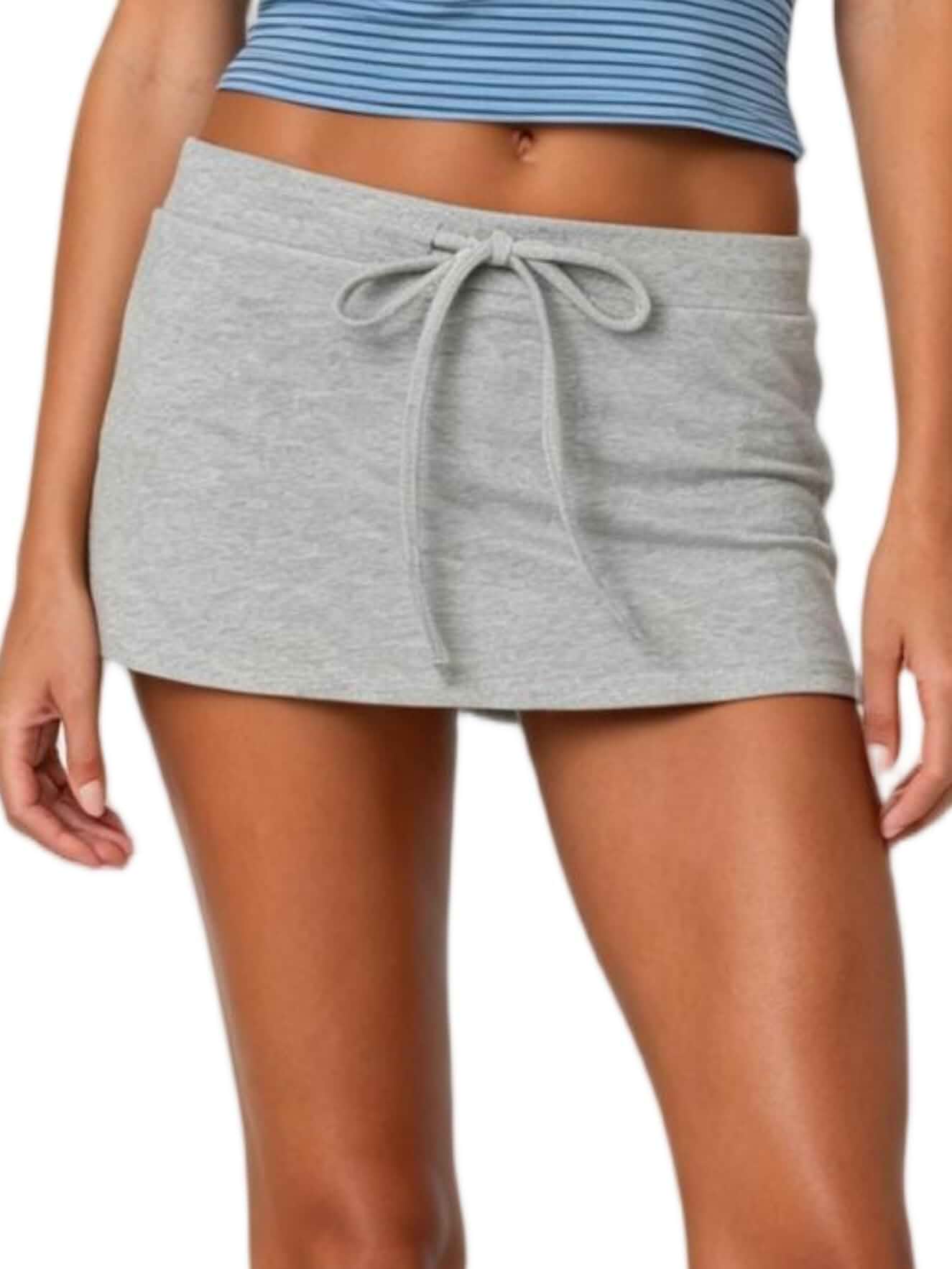 UAURORAO Women Drawstring Pencil Skirt Low Rise Athletic Mini Skorts