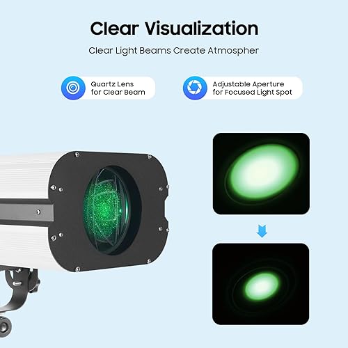 Miniatura 5 de Foco de escenario de 350 W, foco LED, luz de seguimiento DMX y control manual, luz de escenario de apertura ajustable, luz de lavado de DJ con