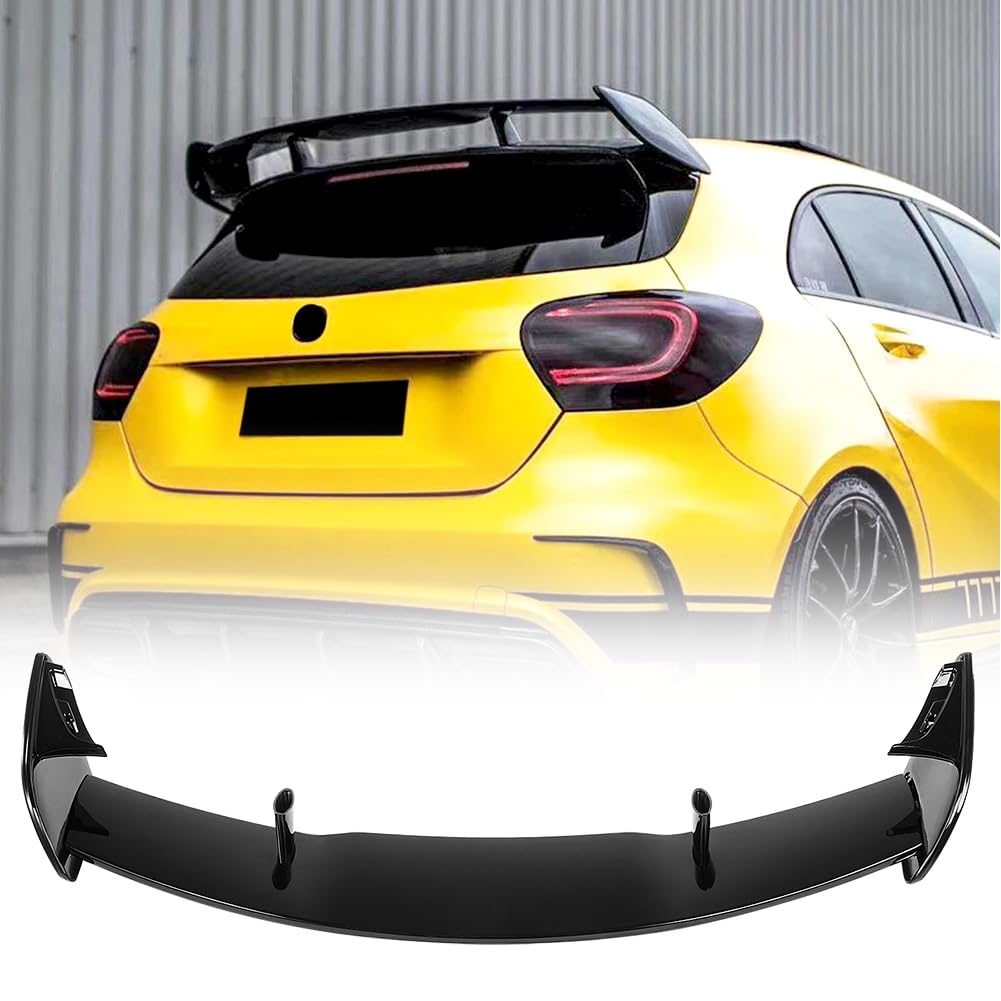 Spoiler posteriore per tetto compatibile con Mercedes Benz Classe A W176 A250 A45 A180 A200 AMG 2013-2018 Spoiler posteriore per tetto Lip Splitter Boot Spoiler (Nero lucido)