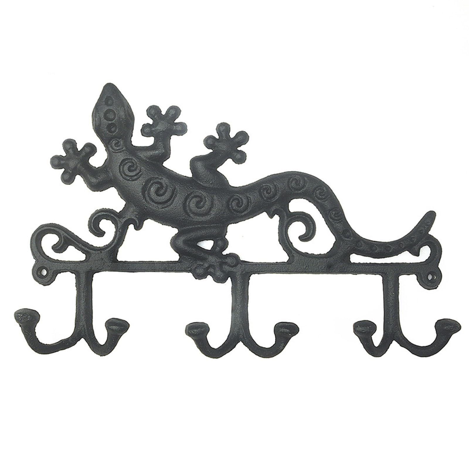 Ylfkwlhrw Noir Cast Iron Coat Hooks Vintage Garden Cast Iron Heavy Duty Wall Clothes Key Hook For Coats Keys Bags