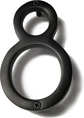 Miniatura 15 de NACH Números de Casa Flotantes, Números de Casa de Aluminio Negro de 8 Pulgadas para Exteriores - Número 3, Números de Puerta con Herrajes de Montaje