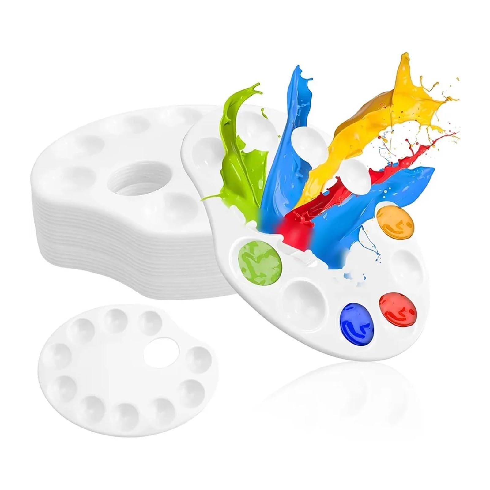 Set di tavolozze for pittura, pittura con 10 pozzetti, tavolozza for acquerello, olio, guazzo o festa fai da te(20 pcs)