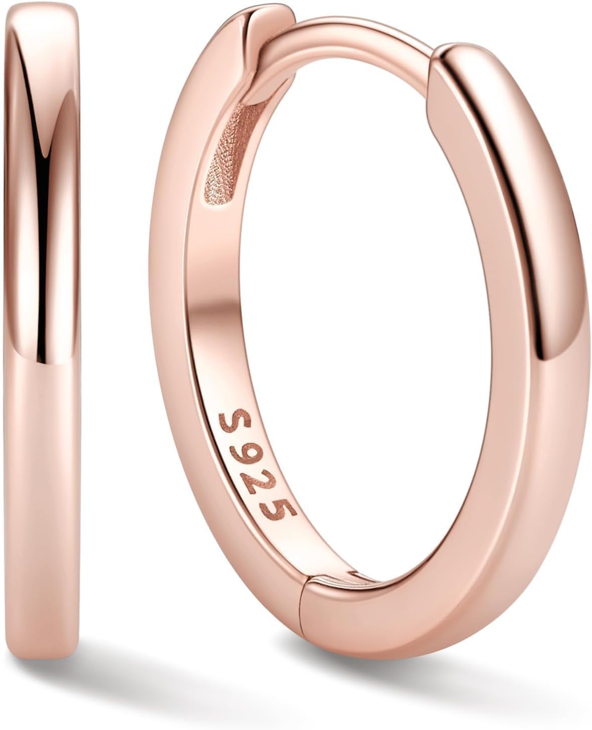 ChicSilver 925 Sterling Silver Huggie Hoop Earrings Small Hoop Earrings for Women Hypoallergenic Silver Huggie Earring Cartilage Earrings for Women (6/8/10/12/14/16/18/20MM)