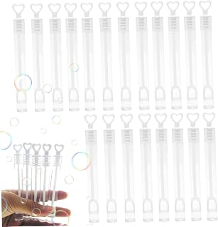 Soap Bubbles Wedding Set 20PCS Clear Pre Filled Heart Tube Wedding Bubbles with Heart Handle Not Easy Break Soap Bubbles Toy