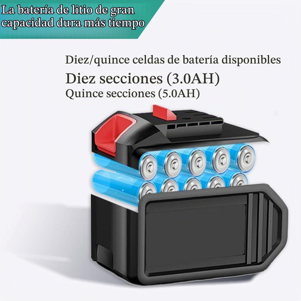 Dispositivo De Roscado De Tubos Ocultos para Cables De Electricista, Máquina De Roscado Completamente Automática, Herramienta para Tirar De Cables Velocidad De 40 M/min,5.0AH-2Battery