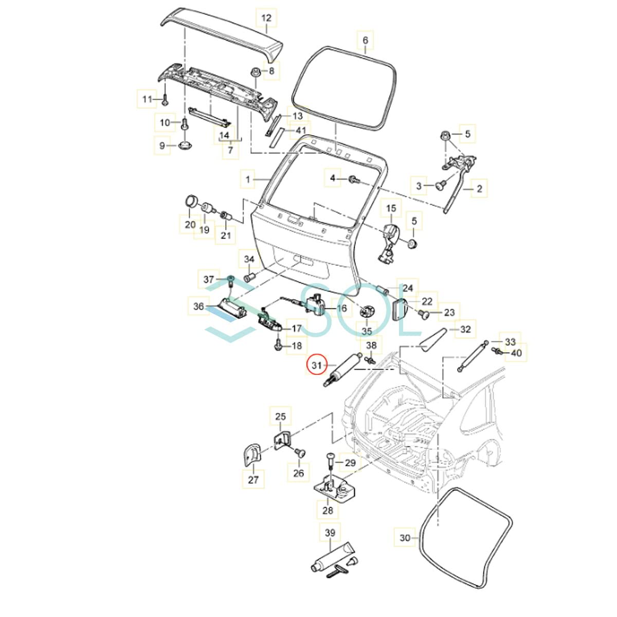 Amazon | カイエン(9PA) ポルシェ車用 トランクダンパー リアゲート 