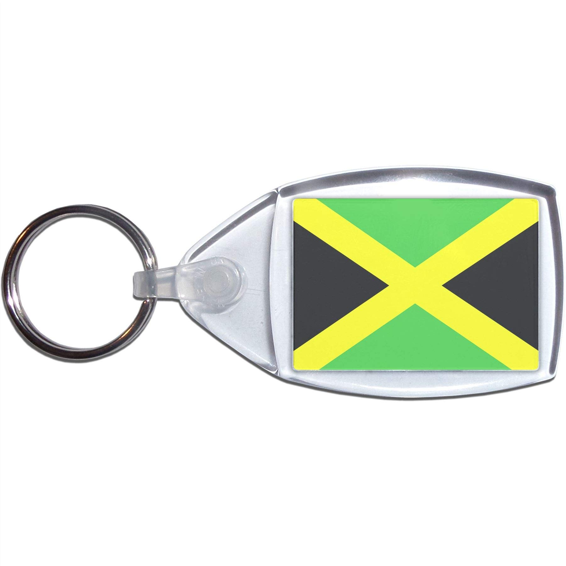 BadgeBeast.co.uk Jamaica Flag - Clear Plastic Key Ring