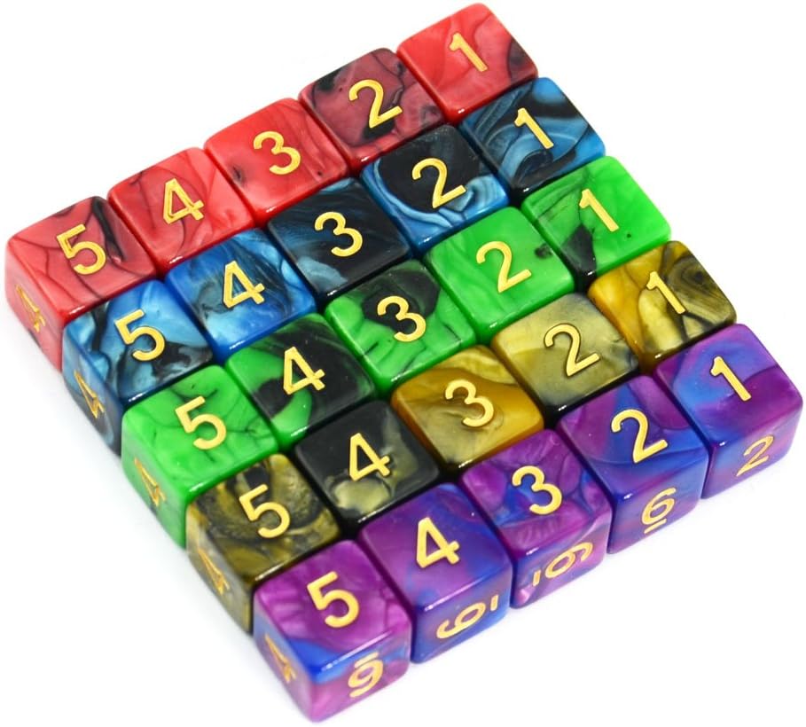 SmartDealsPro D6 Six Sides 16mm Two Color Dice for DND MTG PRG Wow Table Game (Color 2)