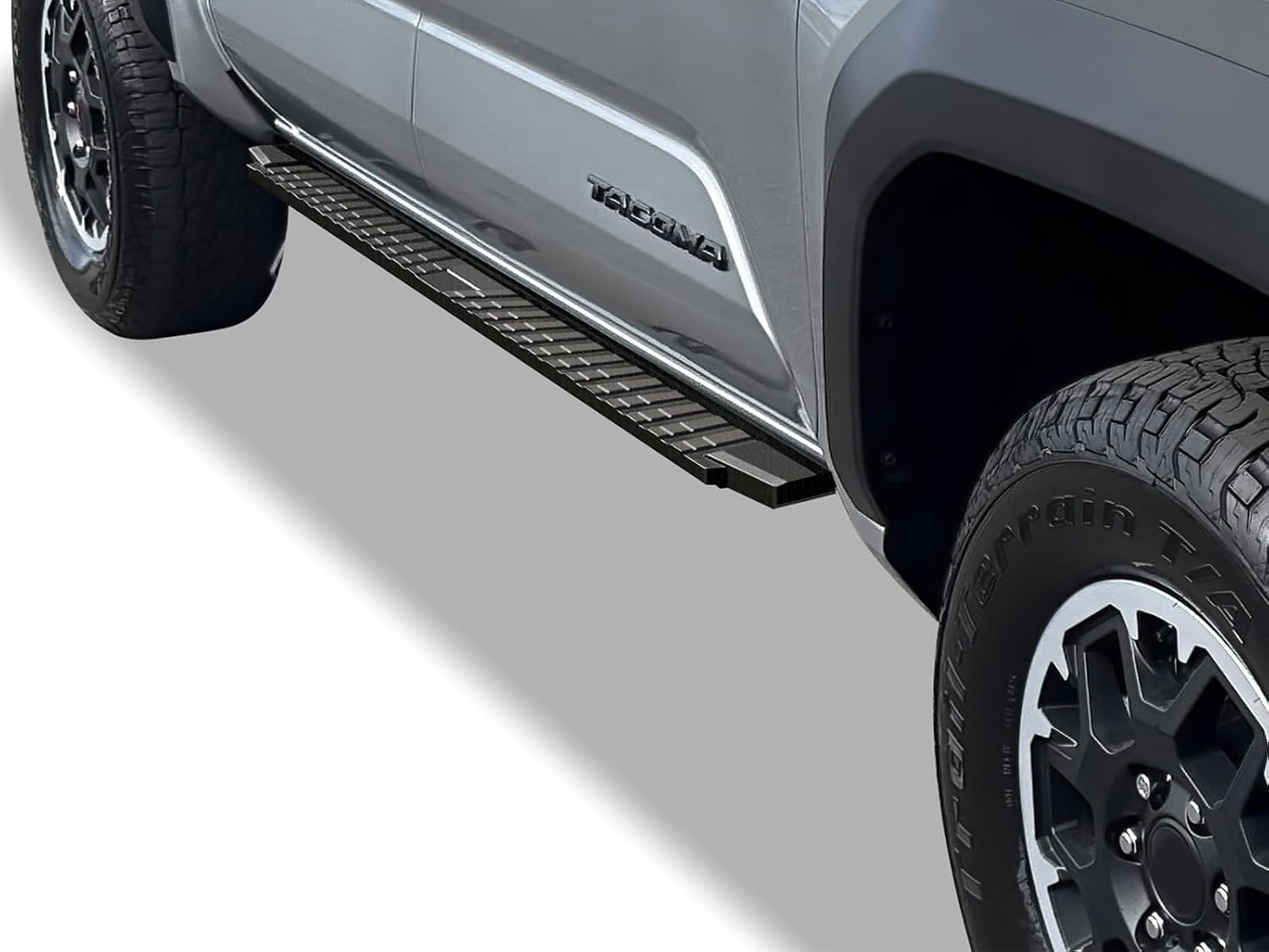 APS Black Blow Molding Style Nerf Bars Running Boards Compatible with Toyota Tacoma 2024-2026 Double Crew Cab (Incl. Hybrid Model)