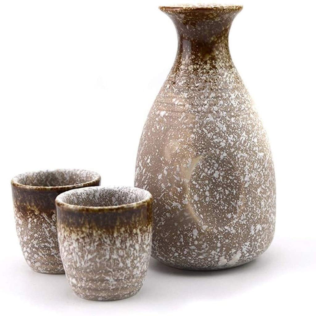 Ensemble de tasses à saké japonaises exquises, 5 pièces de 10 oz, tasse en céramique marron à texture traditionnelle, verre à vin artisanal, verre à vin en porcelaine de conception japonaise 8,8